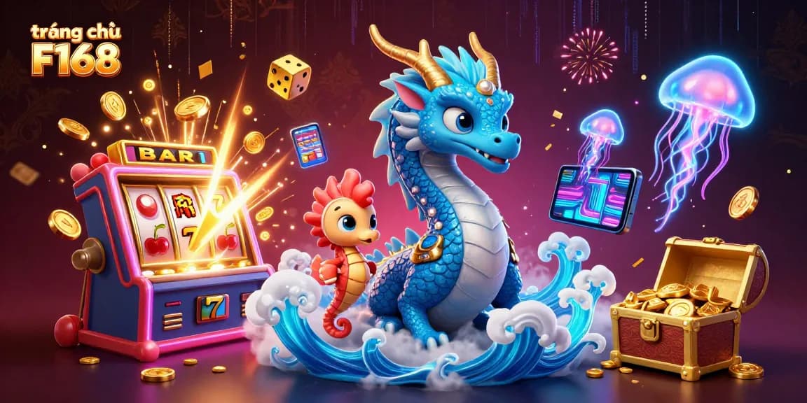 Engage with exciting games at trang chủ F168 featuring dragon, knight, and vibrant casino elements.