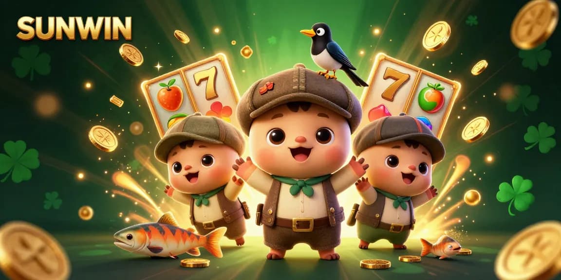SUNWIN showcases an exciting casino adventure with a charming Nessie and vibrant slot game elements.