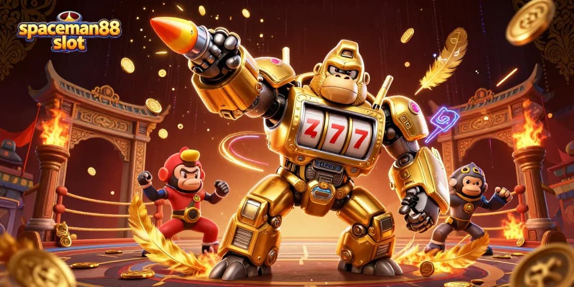Spin and win with the dynamic action of the spaceman88 slot in this thrilling 3D illustration.