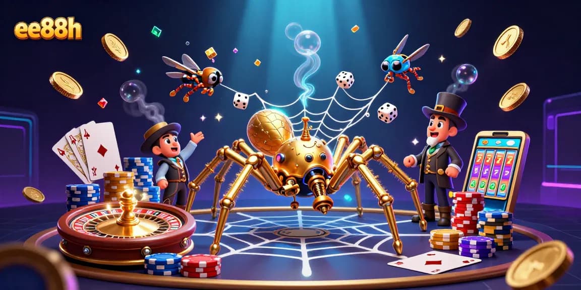 Experience thrilling gameplay at ee88h with vibrant casino elements and charming characters showcasing the excitement of online gambling.