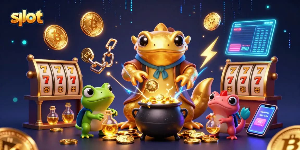 Aktifkan slot jackpot dengan salamander alkemis yang menciptakan koin emas di laboratorium.