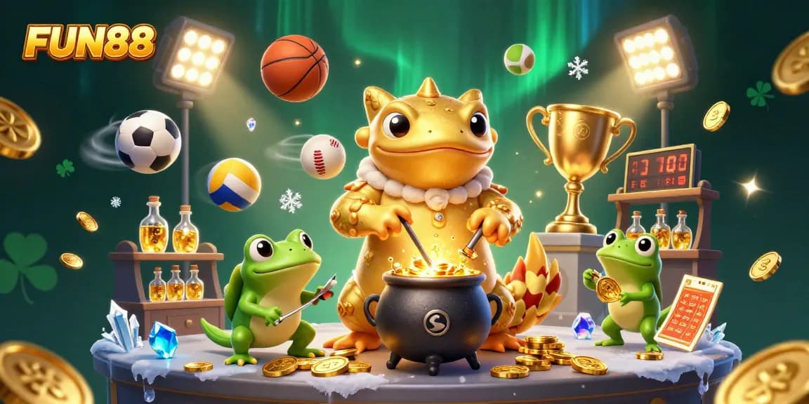 Engage with FUN88 betting strategies amid a magical 3D world of sports and gold