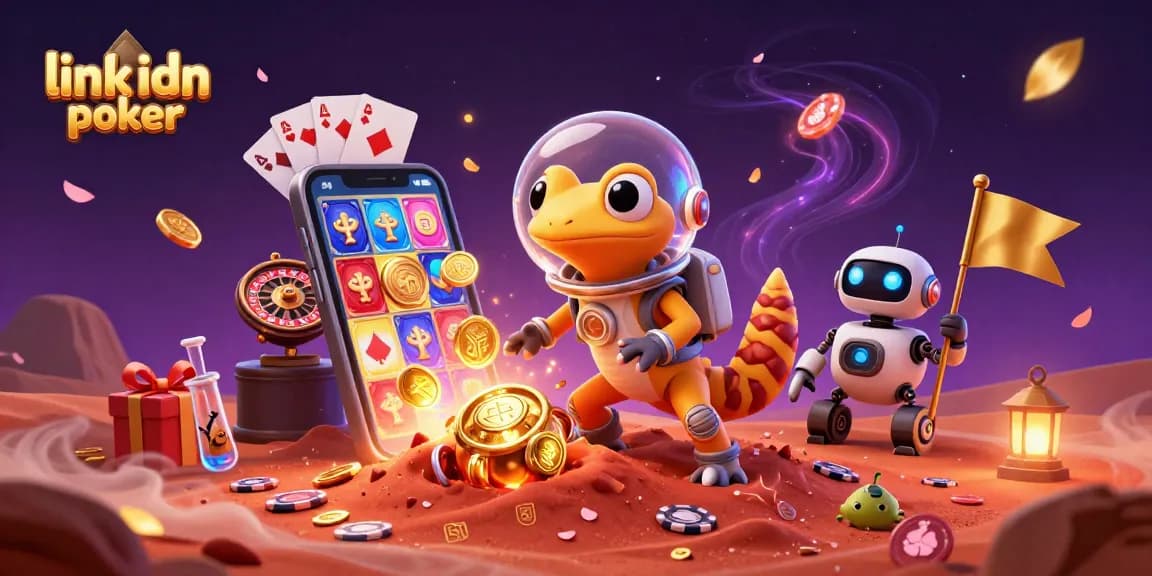 Link idn poker dengan kasino emas menjadi pusat di bawah pasir merah, gameplay yang menegangkan.