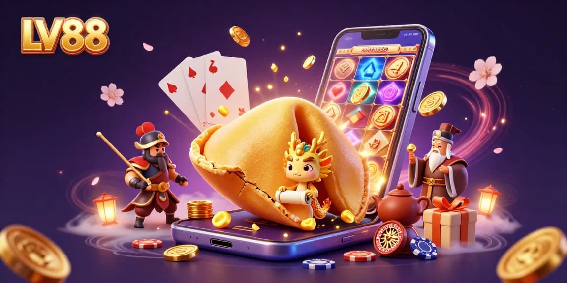 Experience thrilling gaming action with LV88's dynamic casino elements and characters.