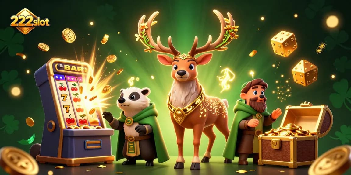 Mainkan slot online dengan 222slot, menampilkan simbol jackpot dan permainan menarik lainnya.