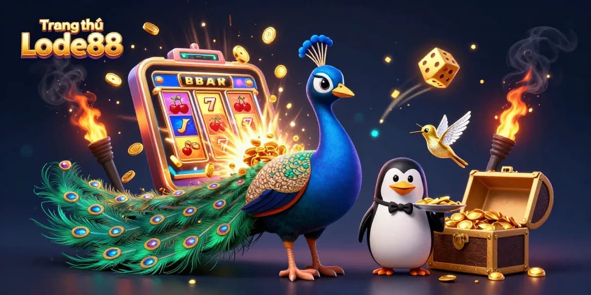 Experience the excitement of Trang chủ Lode88 with vibrant casino elements and gaming visuals.