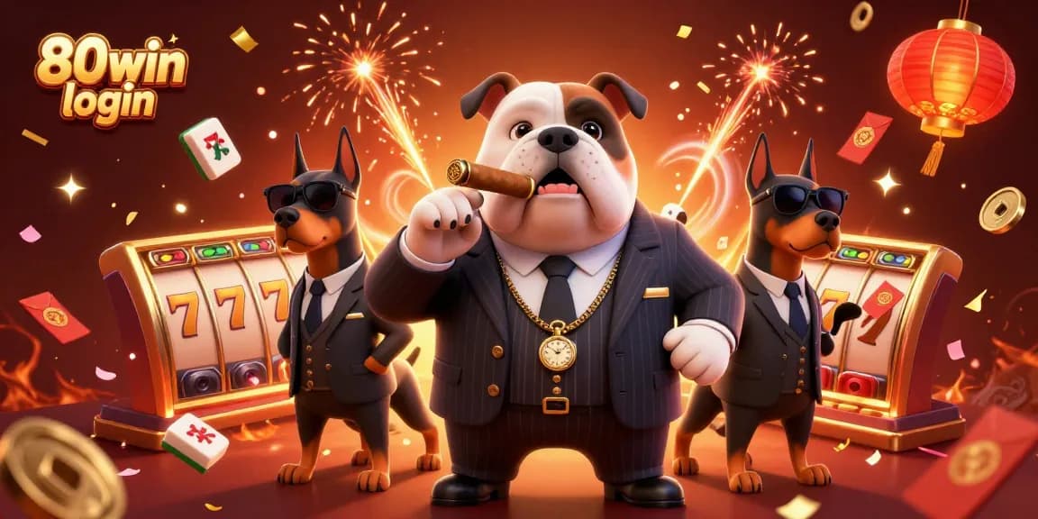 Experience excitement with 80win login, featuring a luxurious casino scene filled with vibrant game elements.