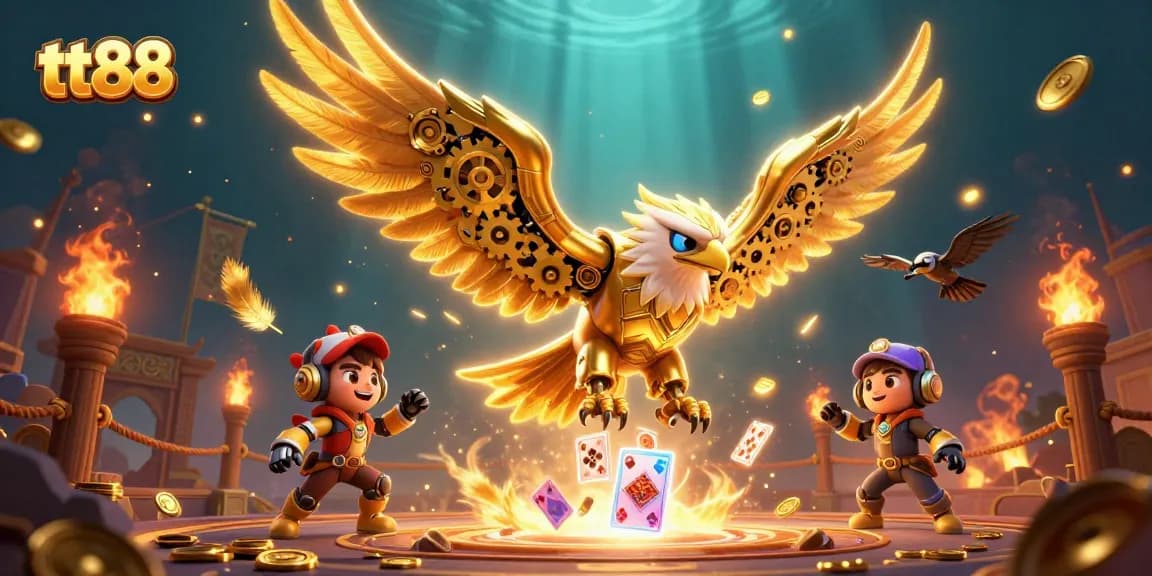 Experience thrilling gambling adventures with tt88 in a captivating 3D illustration full of action.