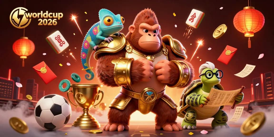 Join the thrilling worldcup 2026 with an epic scene featuring a powerful gorilla and vibrant sports elements.
