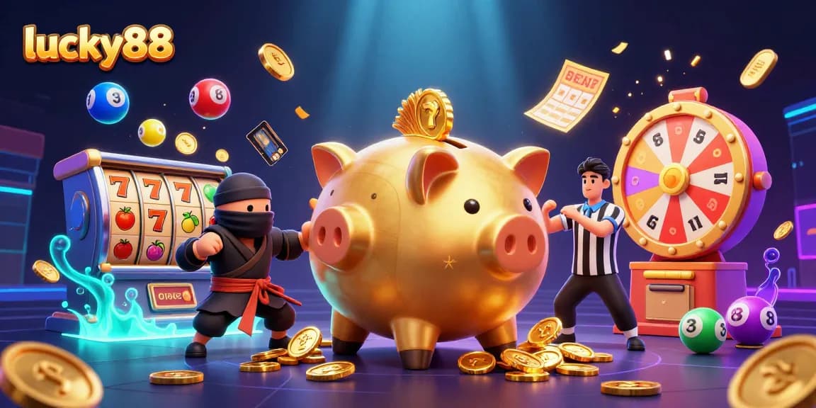 Experience thrilling action with lucky88 in a vibrant casino scene featuring dynamic characters and game elements.