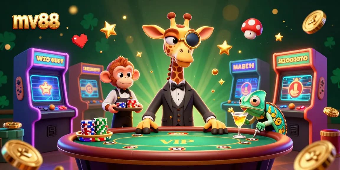 Experience thrilling gameplay at mv88 with a vibrant 3D casino scene featuring engaging characters and dynamic game elements.