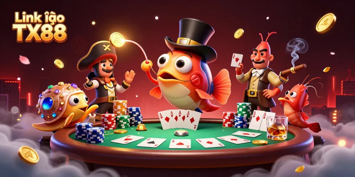 Experience thrilling wins with Link vào TX88 in this dazzling 3D casino-themed illustration.