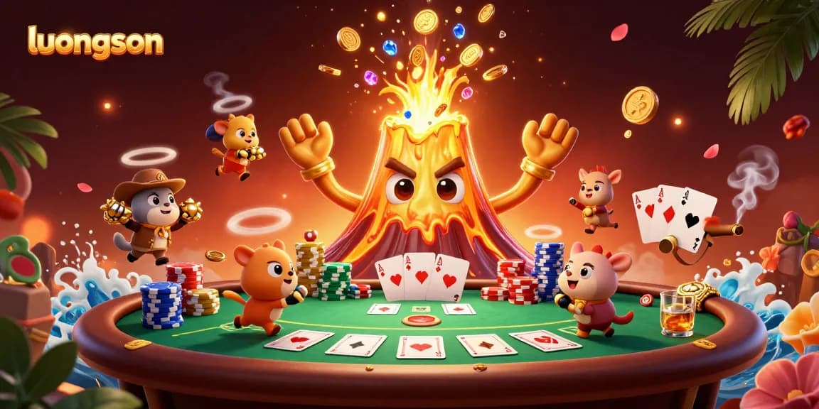 Experience thrilling action at luongson's online casino with dynamic card games and animated characters.