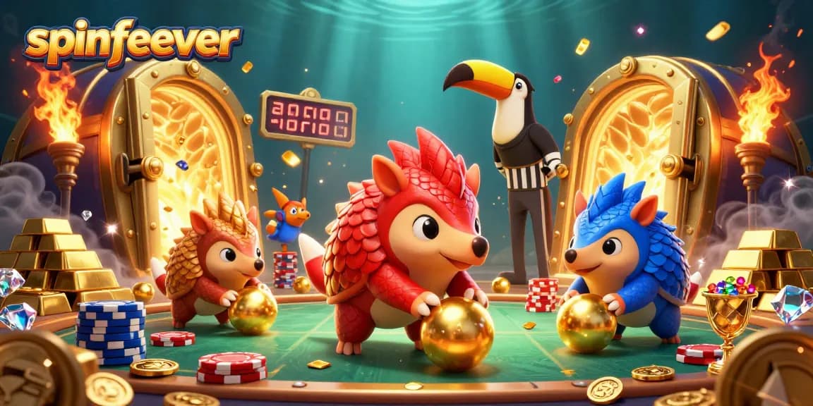 Experience the excitement of spinfever with colorful pangolins bowling through poker chips!