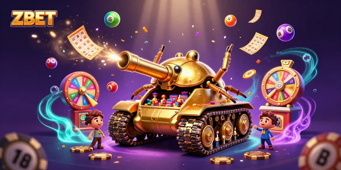ZBET entertains players with a vibrant casino experience inside a golden beetle tank filled with excitement.