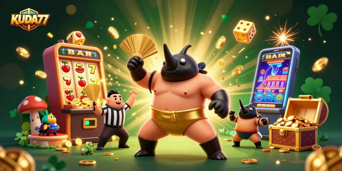 KUDA77 menghadirkan visual menarik dari mesin slot dan karakter menarik saat mendapatkan jackpot.
