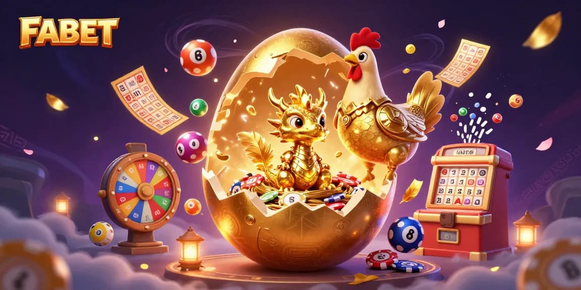 Bet big on FABET with an engaging illustration of a dazzling dragon and poker chips.