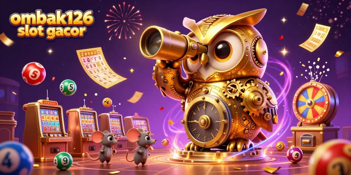 Win big with ombak126 slot gacor in this vibrant 3D casino celebration scene.