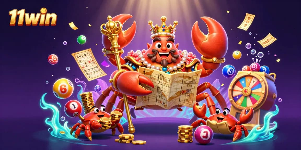 Win big with 11win in an ultra-detailed casino adventure featuring colorful lottery elements.