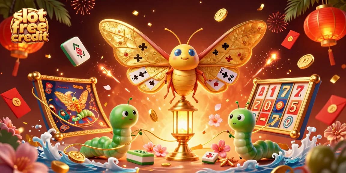 Engage with slot free credit for vibrant casino fun showcased in a lively 3D illustration.