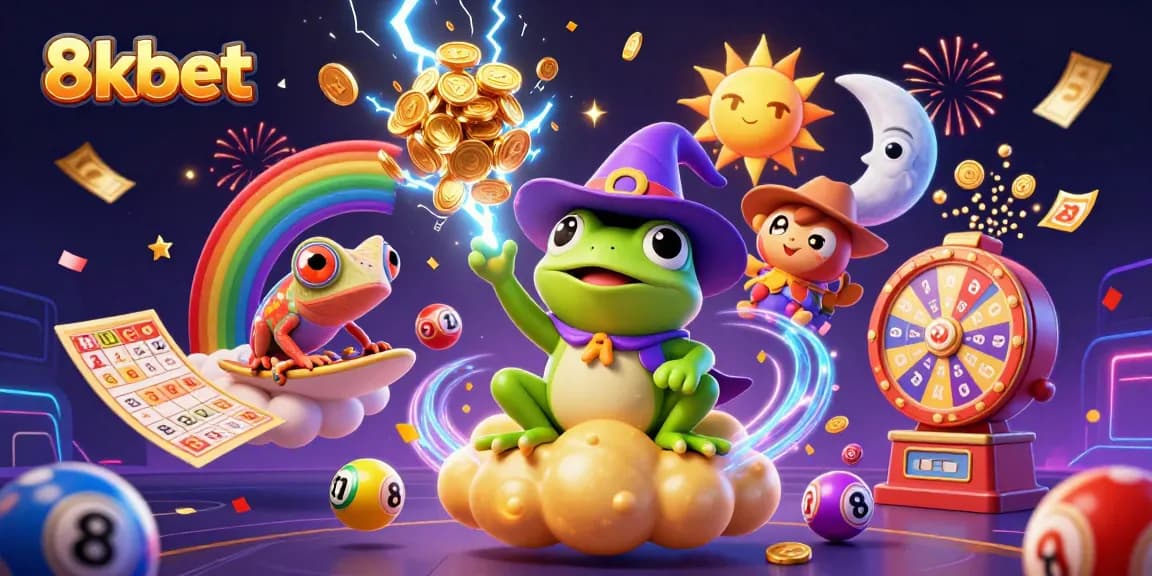 Experience thrilling gameplay with 8xbet as the weather wizard frog creates a storm of winning coins.