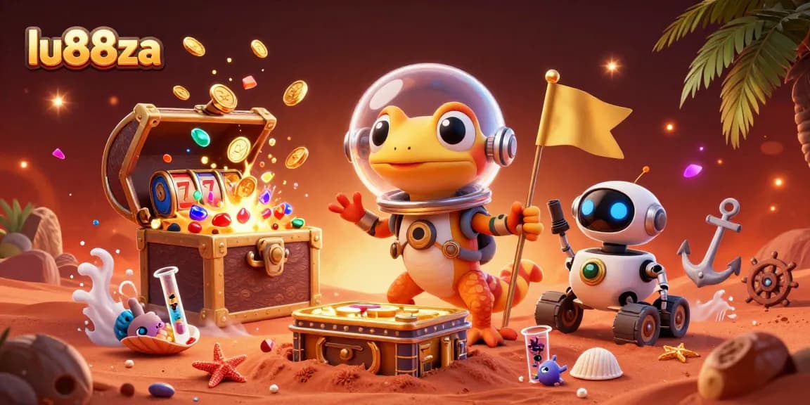 Experience the charm of lu88za with a vibrant 3D casino adventure, featuring a Martian gecko and thrilling game elements.