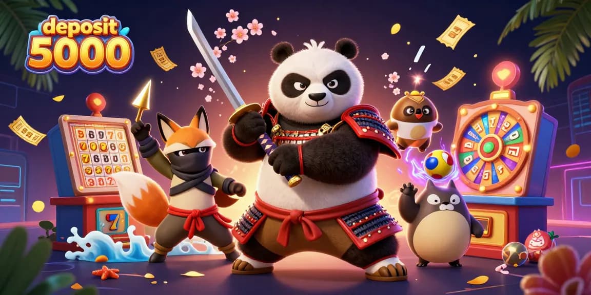 Experience the excitement of gambling with a vibrant scene featuring deposit 5000 elements and dynamic characters.