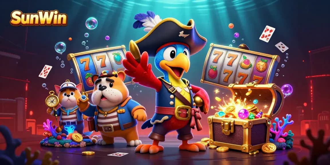 Win big with SunWin’s vibrant 3D casino adventure featuring pirates and treasures!