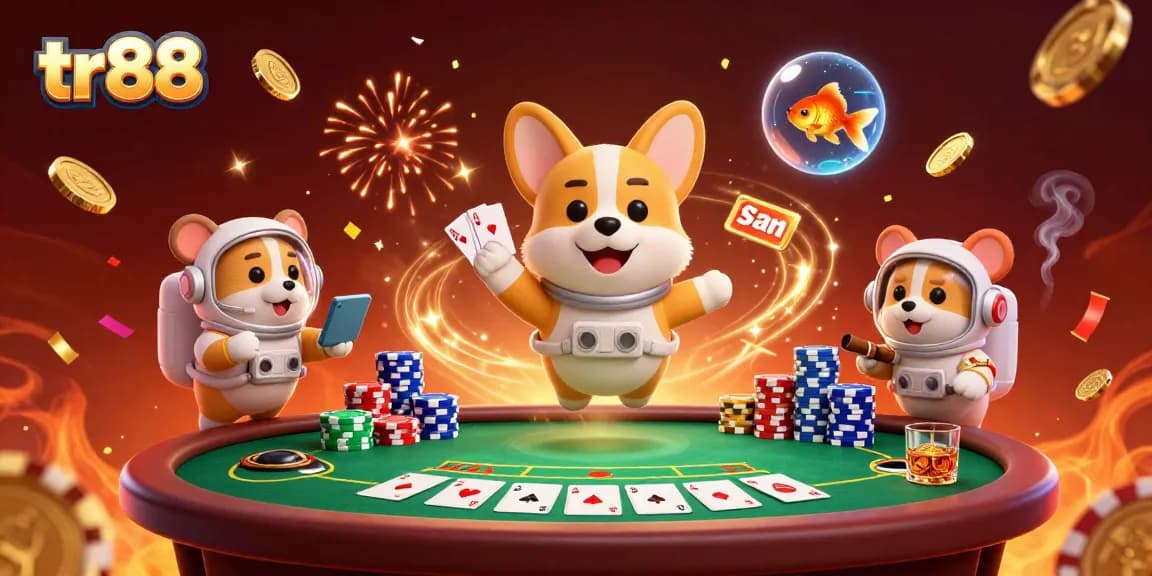 Experience the thrilling gameplay of tr88 with immersive 3D gambling visuals and vibrant casino elements.