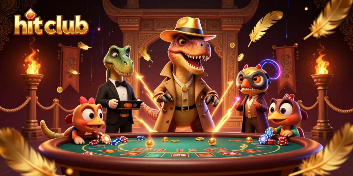 Engage in exciting casino action at hit club with vibrant 3D gaming characters at the blackjack table