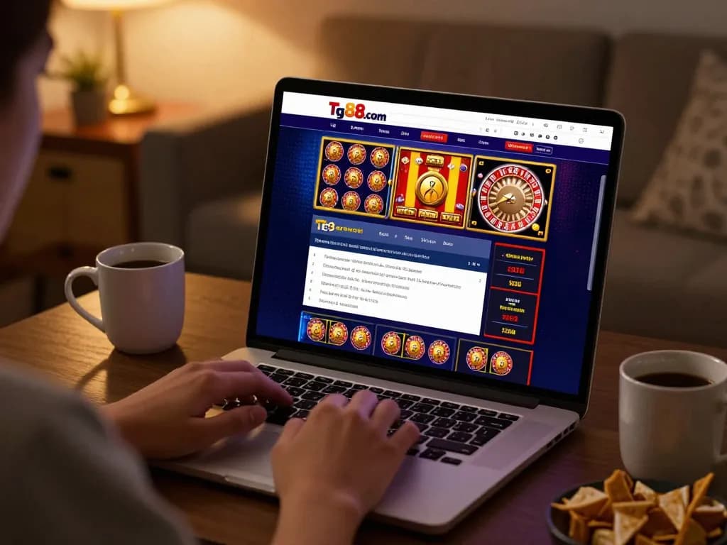 Engaging online gaming session on Tg88.com with vibrant casino graphics.
