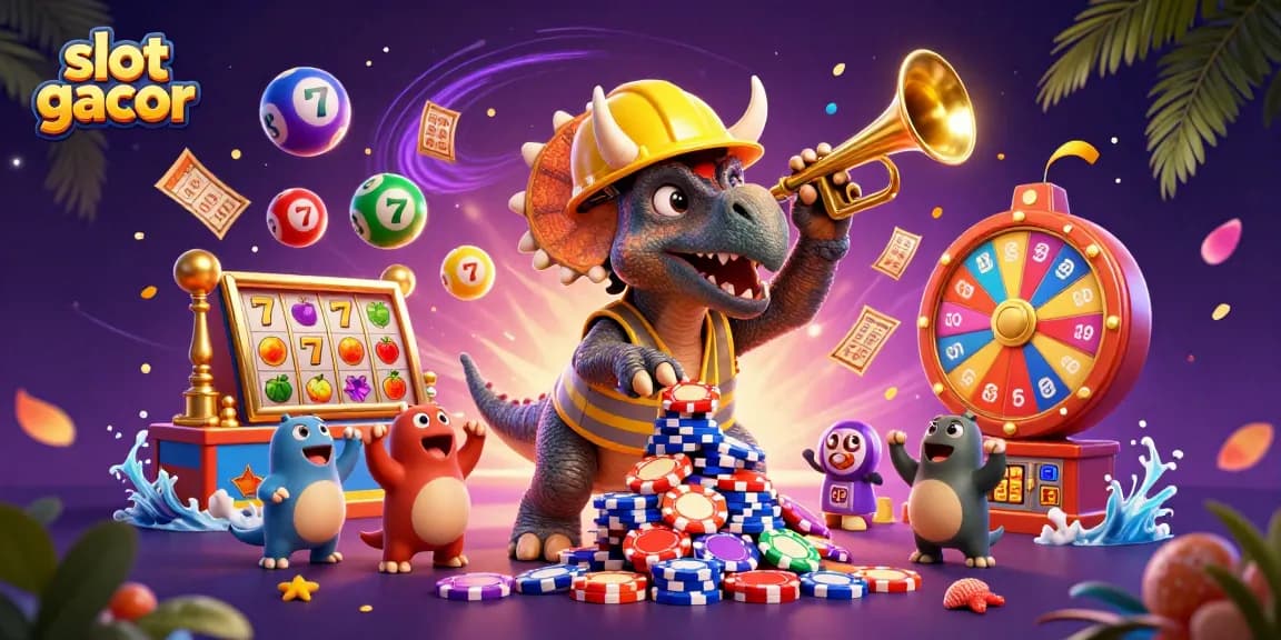 Pemain memperhatikan slot gacor yang memancarkan jackpot spektakuler dan merayakan kemenangan bersama.
