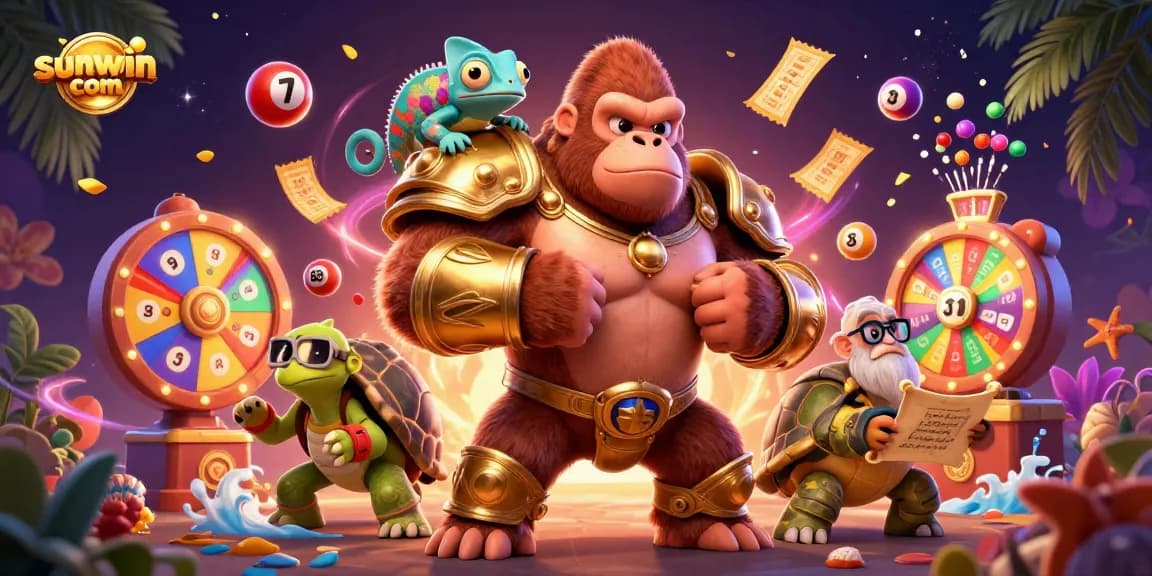 Join the thrilling action at sunwin com with vibrant lottery balls and an epic casino adventure!