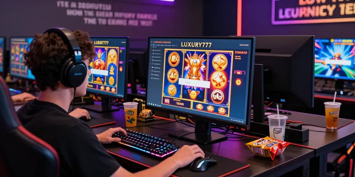 Pengalaman bermain yang menegangkan saat menggunakan Login LUXURY777 di desktop gaming dengan LED yang menyala.