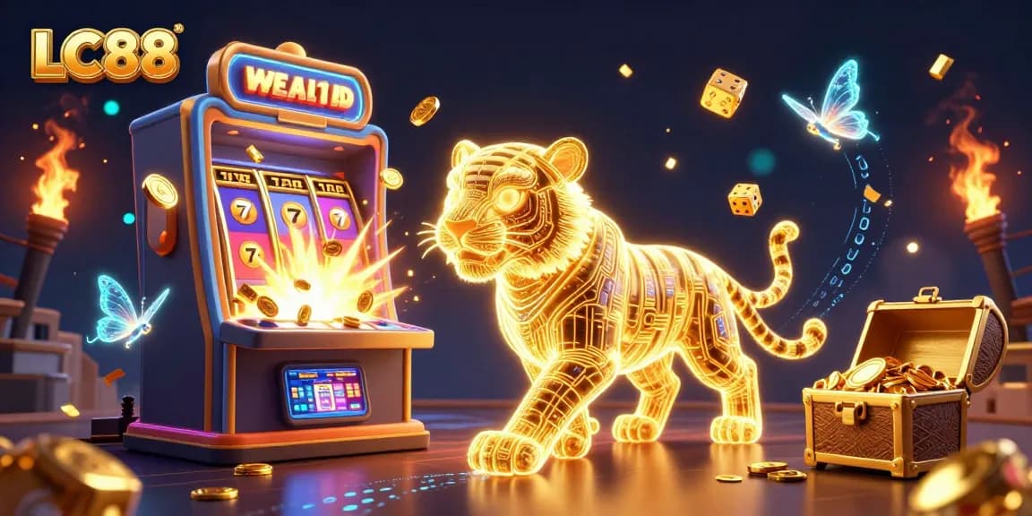 Experience the excitement of LC88 with a dynamic, ultra-detailed casino scene bursting with action and winnings.