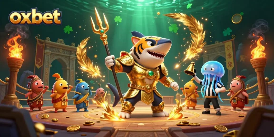 Experience thrilling action at oxbet with a fierce tiger shark and dynamic casino elements.