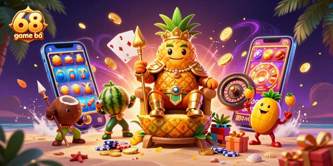 Experience the thrill of 68 game bài with an enchanting scene of casino festivities, showcasing vibrant characters and dynamic gameplay.