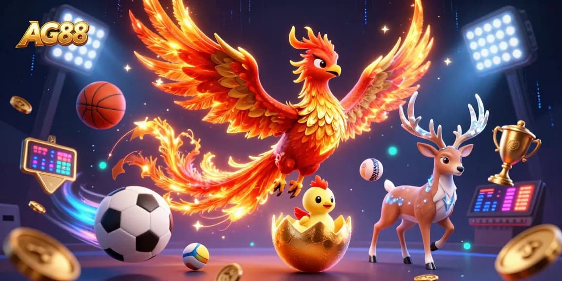 AG88 captures the excitement of sports betting with dynamic 3D characters and vibrant gaming elements.