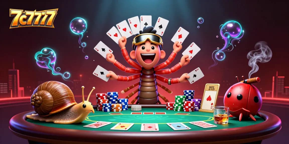 7c7777 interactive poker scene showcasing diversity and excitement in gaming with animated characters.