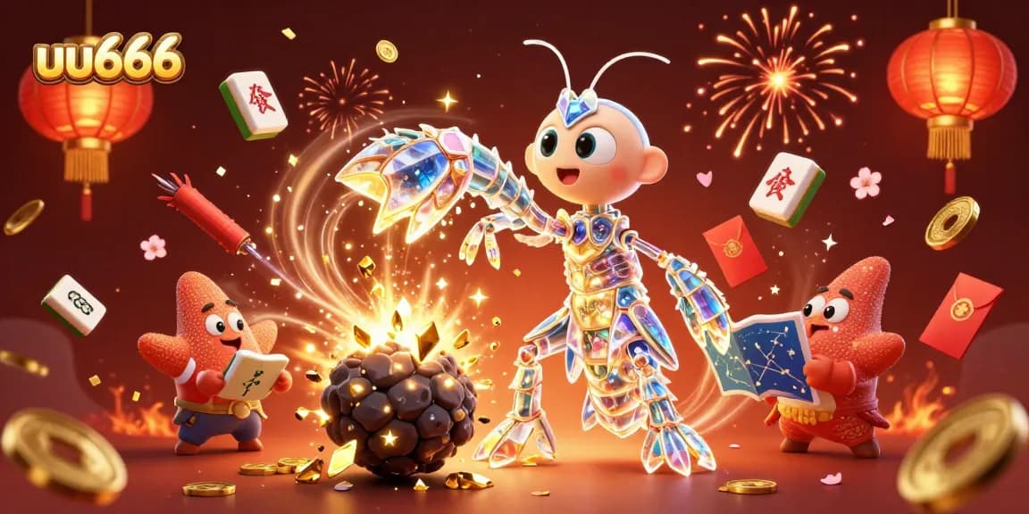 Join the action at uu666 as the mantis shrimp wins golden gems in an exciting casino scene.