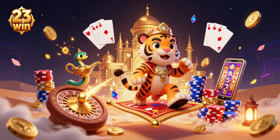 Experience thrilling gaming adventures with 23 win in this vibrant, action-packed casino scene.