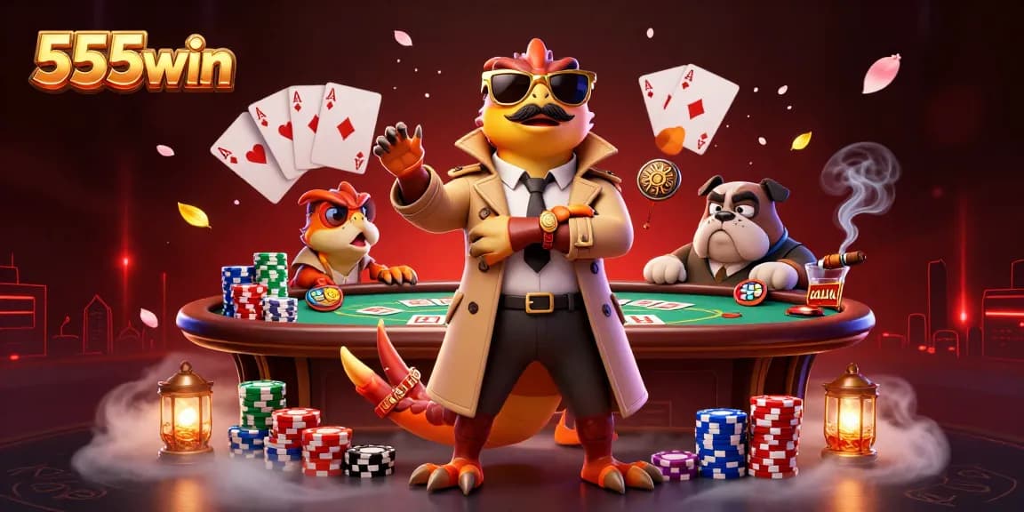 Engage with 555win's thrilling casino experience featuring cartoon raptors in action.
