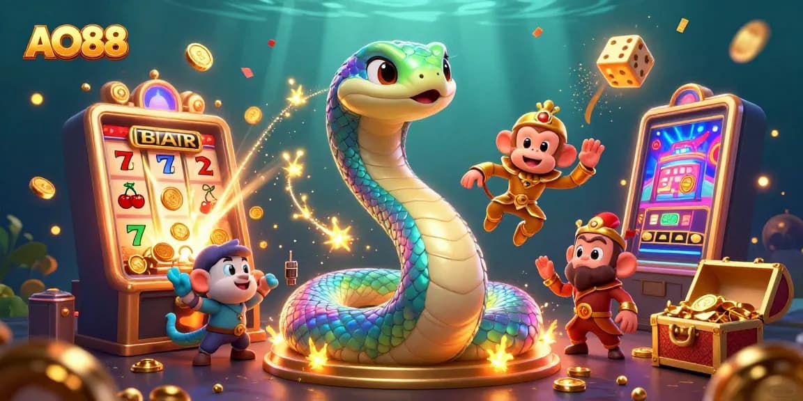 Experience the thrill of winning at AO88 with vibrant characters and exciting casino elements!