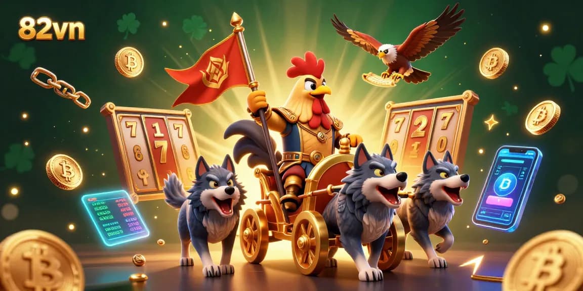 Experience the vibrant action of 82vn with a cartoon rooster warlord leading an exciting casino adventure!