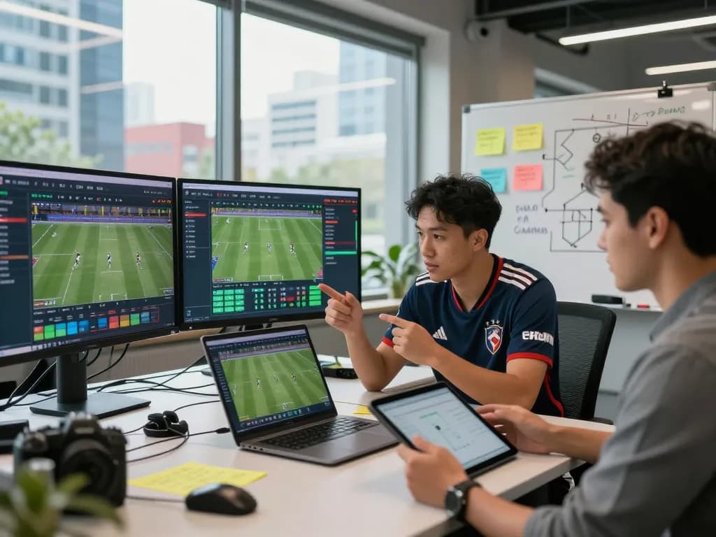 Real-time analytics at NOWGOAL, showcasing live football scores and strategies in a modern sports hub.