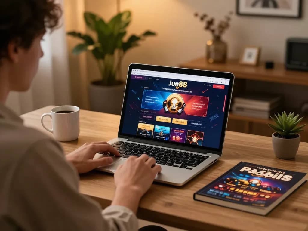 Player enjoying a cozy jun88 online gaming experience with a focus on strategy and comfort.