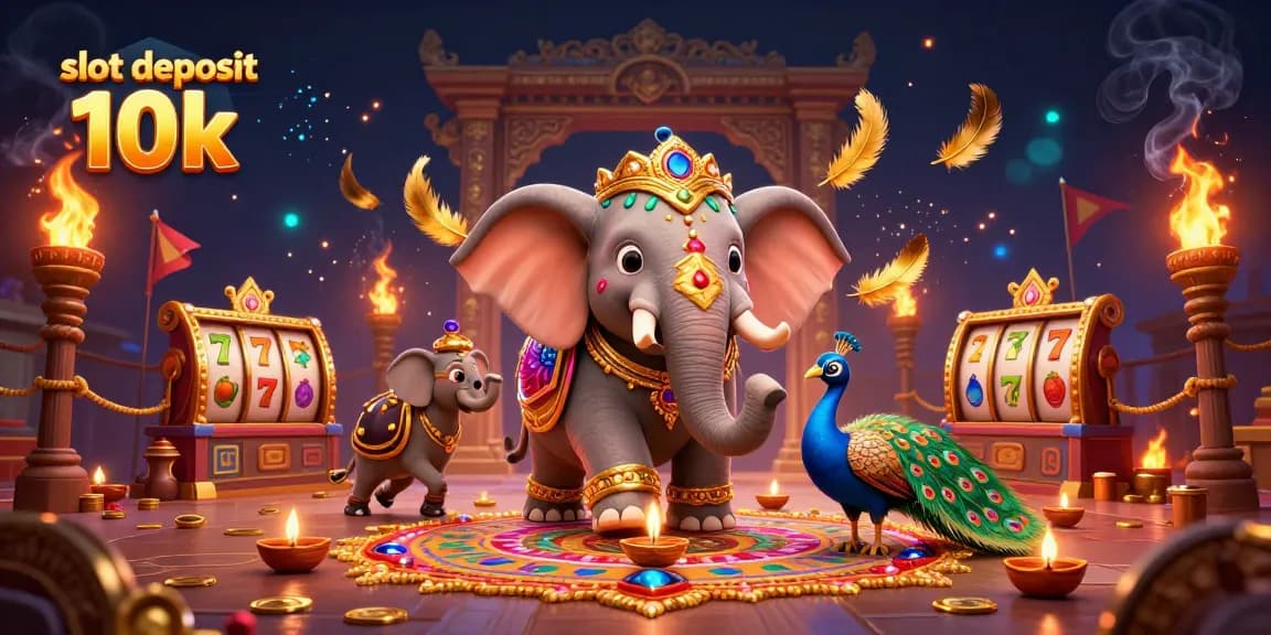Experience the excitement of slot deposit 10k with vibrant action elements and dynamic characters in a captivating casino scene.