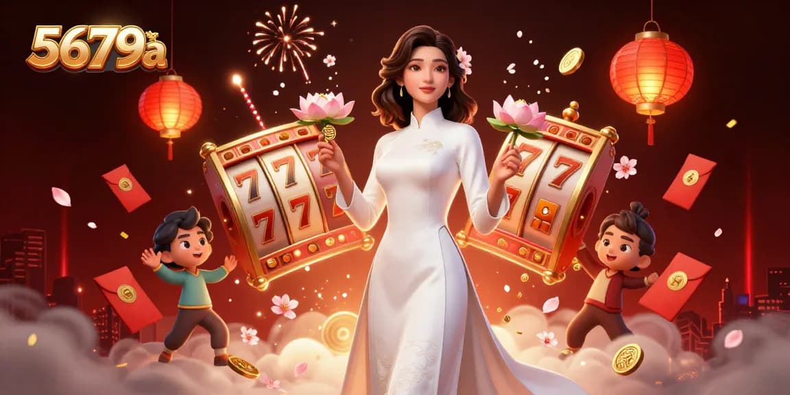 Experience the excitement of 5679a with this enchanting Asian woman in a vibrant casino scene.