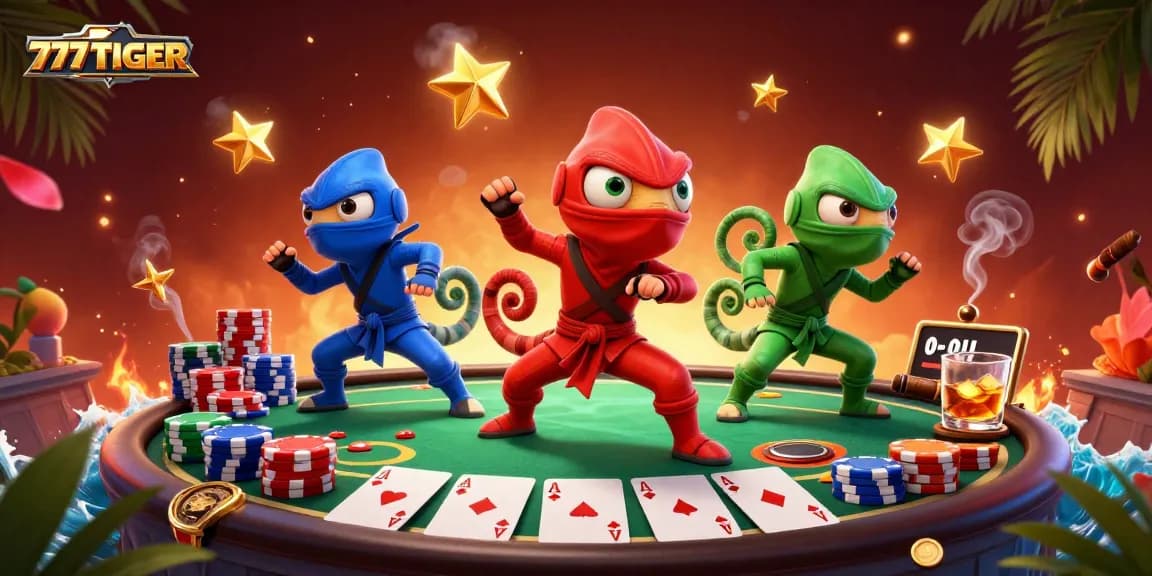 Experience exhilarating gameplay at 777TIGER with dynamic chameleon ninjas and poker elements.