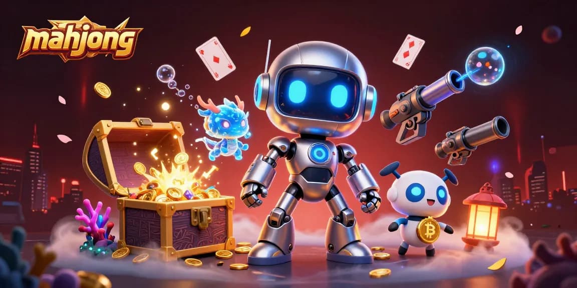 Engage in competitive mahjong gaming with a cyberpunk twist featuring dynamic characters and vibrant casino elements.